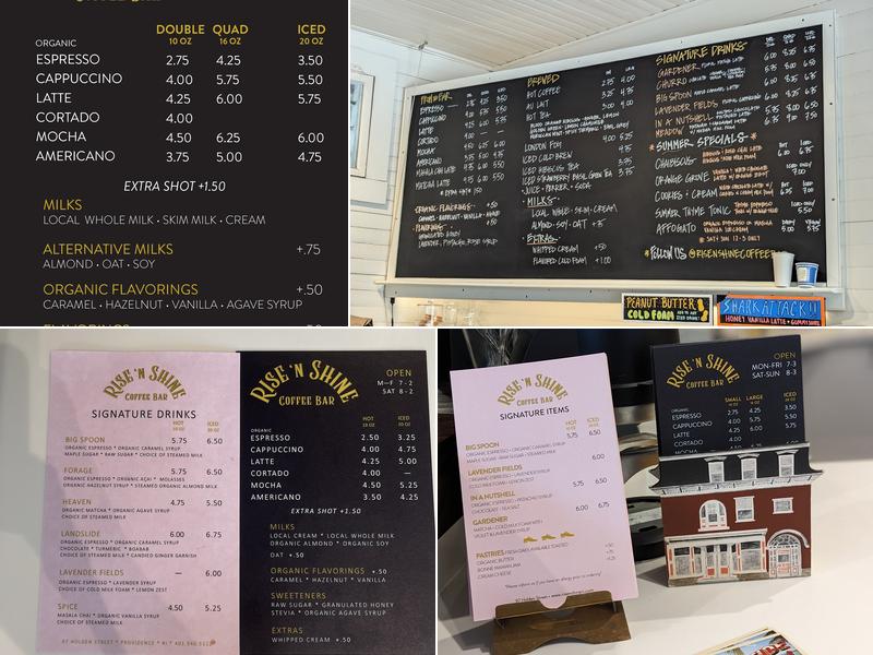Rise 'n Shine Coffee Bar Menu