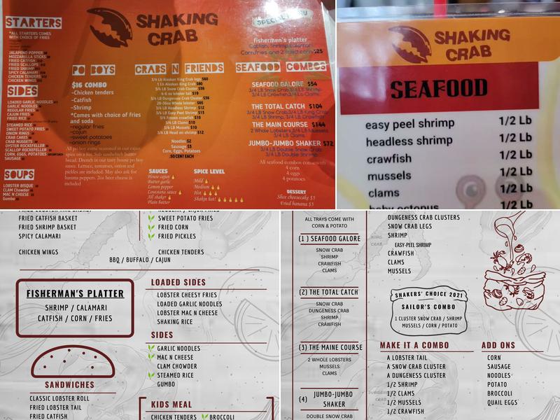 Shaking Crab (Spring Mountain) Menu