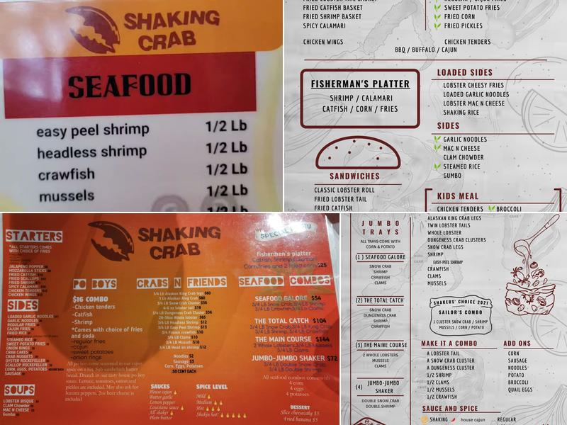 Shaking Crab (Spring Mountain) Menu