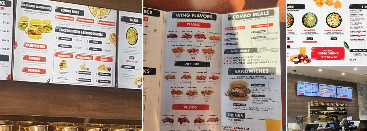 Fire Wings Menu
