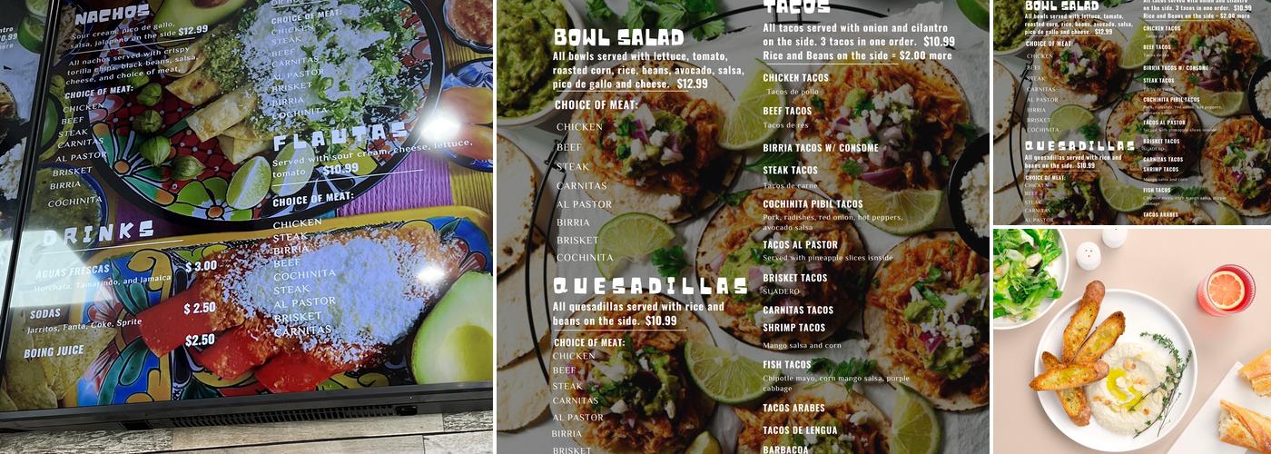 Crazy Tacos Menu