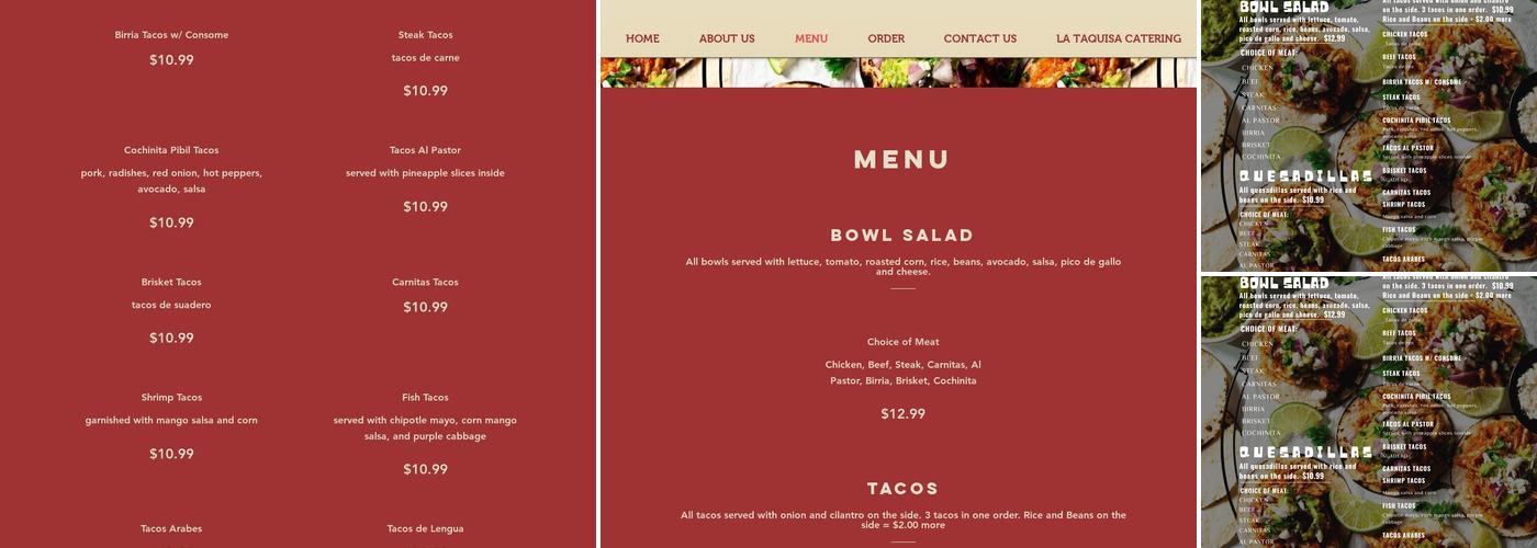Crazy Tacos Menu