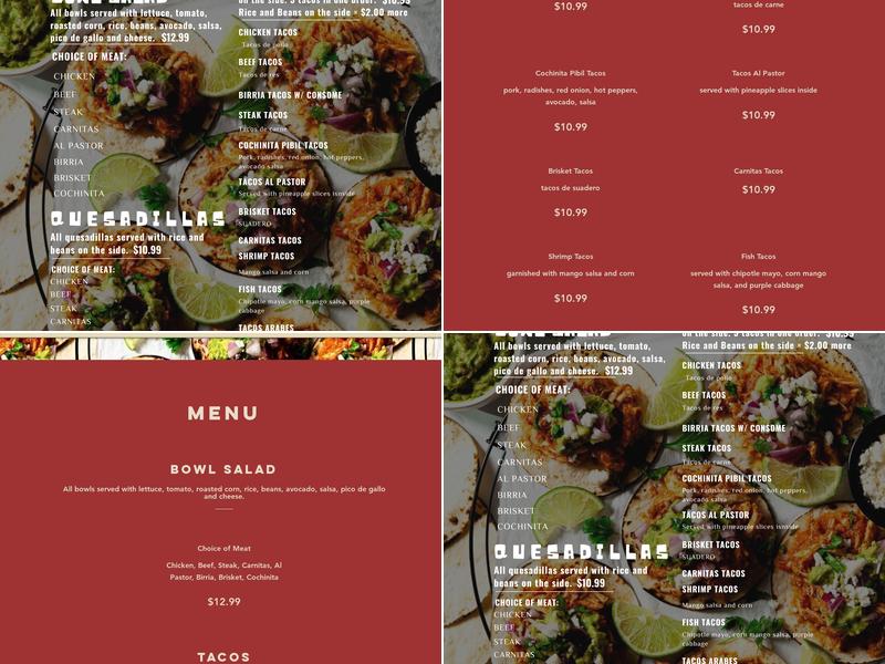 Crazy Tacos Menu