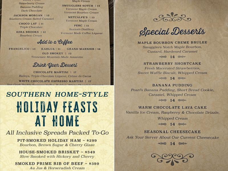 Pearl's Place & Pantry Menu