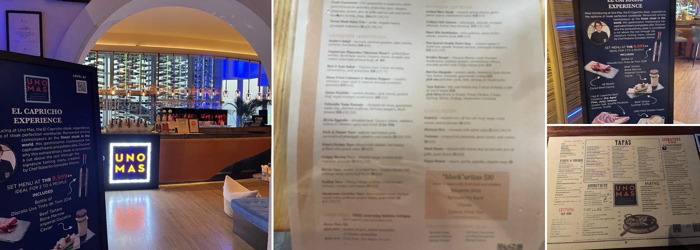 Uno Mas Menu