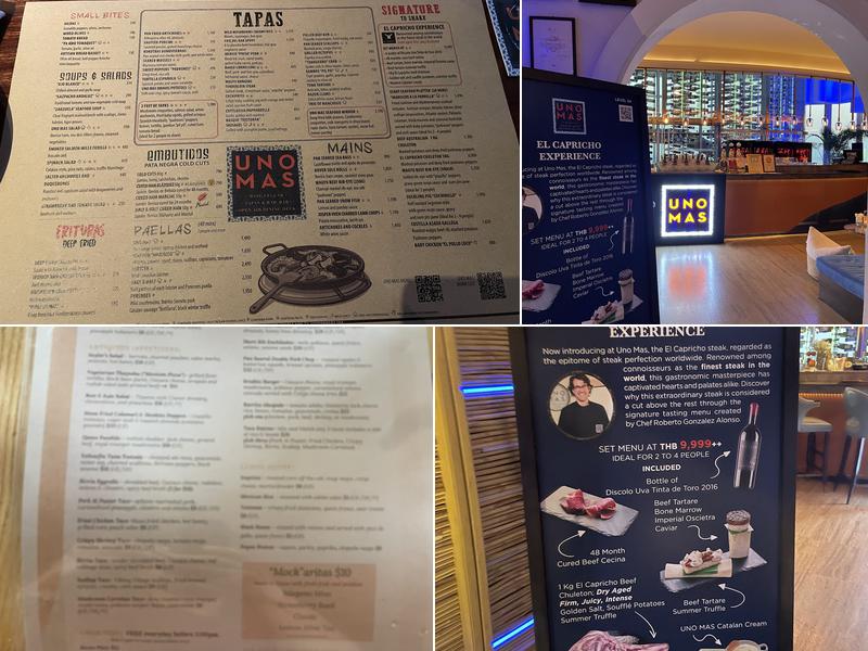 Uno Mas Menu