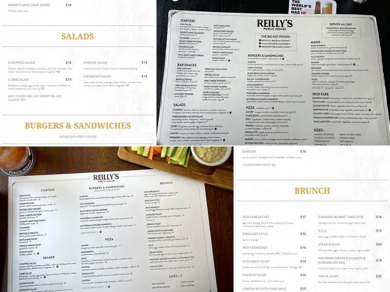 Reilly's Public House Menu