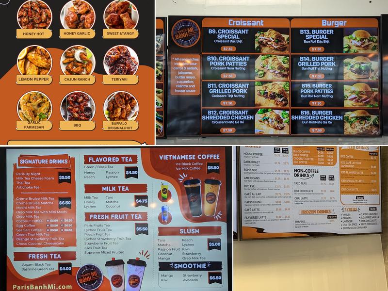 Paris Banh Mi Cafe & Bakery Menu