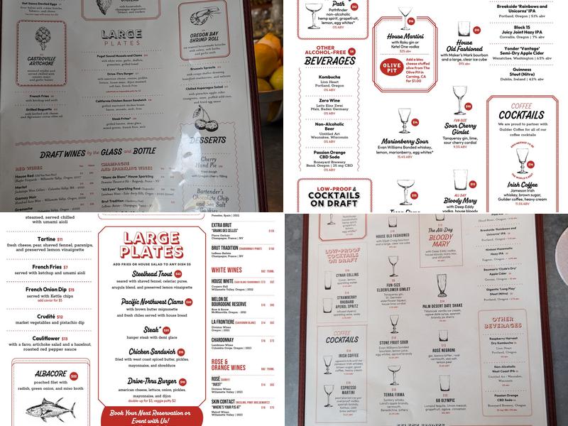 Pacific Standard Menu