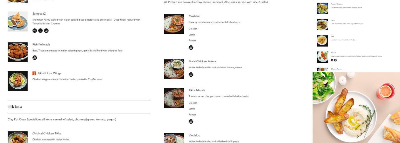 Tikkalicious Menu