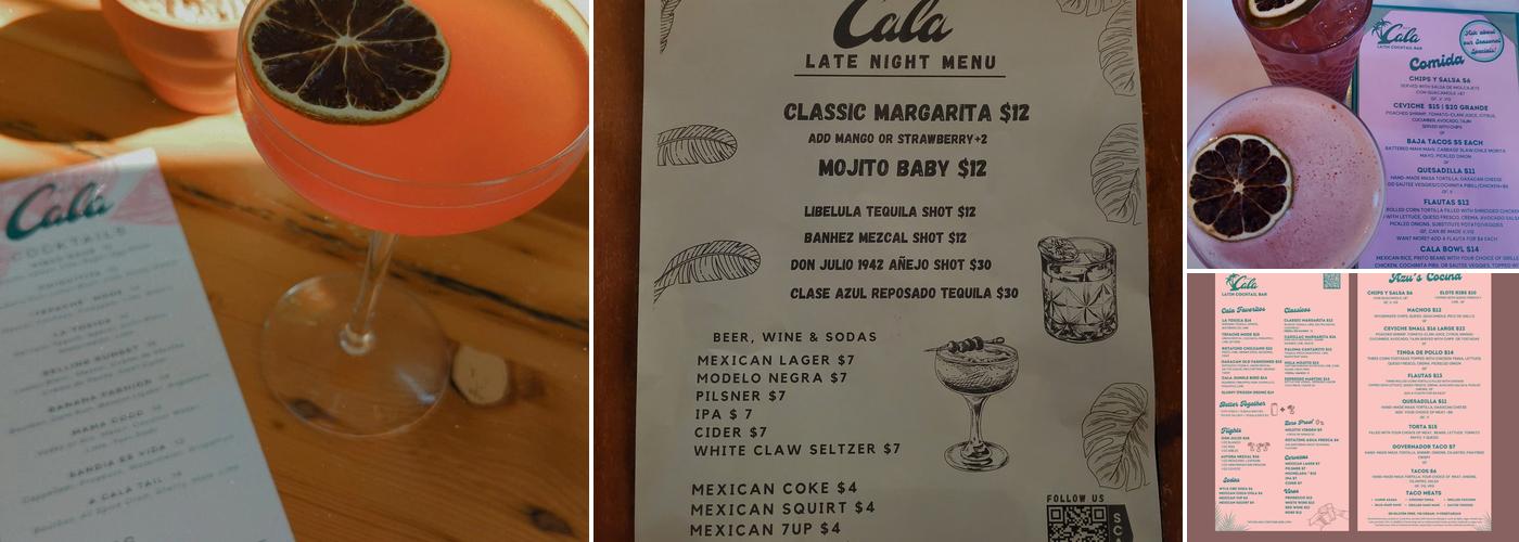 Bar cala Menu