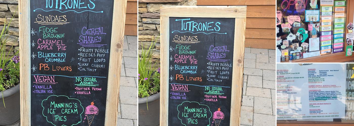 Tutrone’s Ice Cream Menu