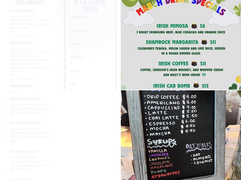 Blue Lacy Menu