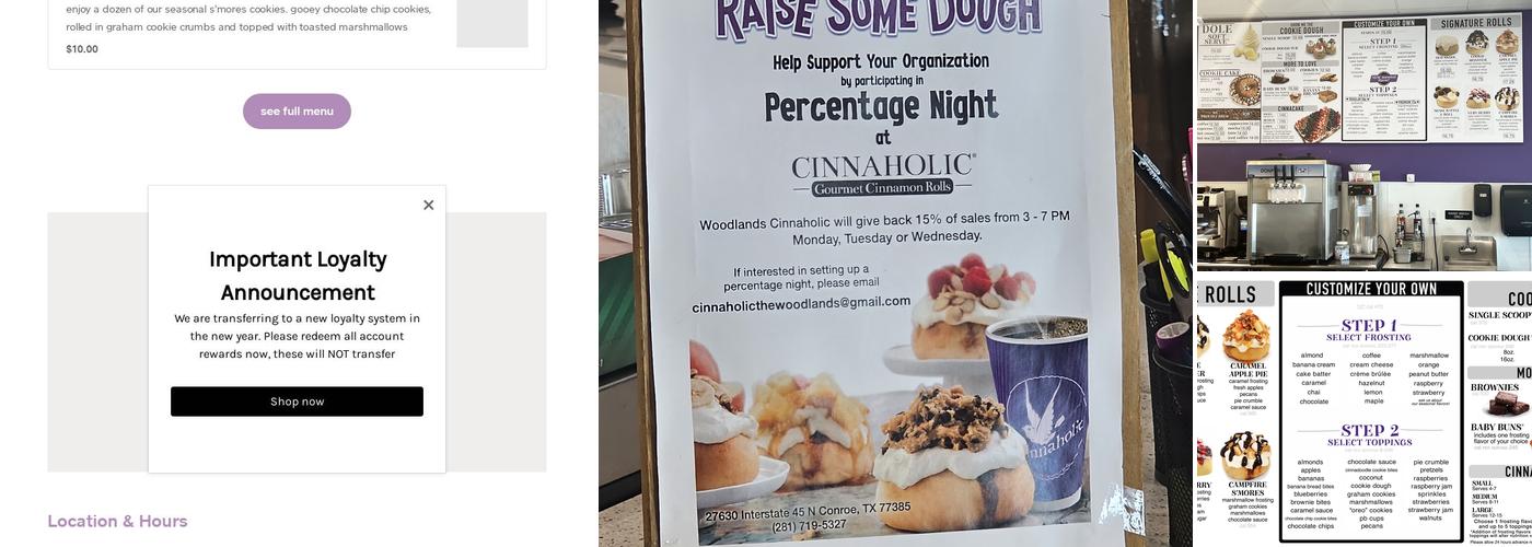 Cinnaholic Menu