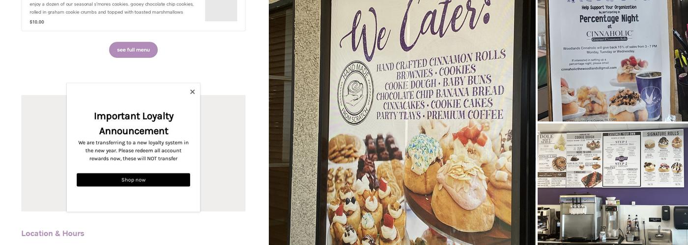 Cinnaholic Menu