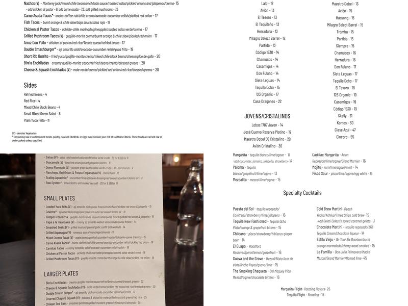 Quemar Menu