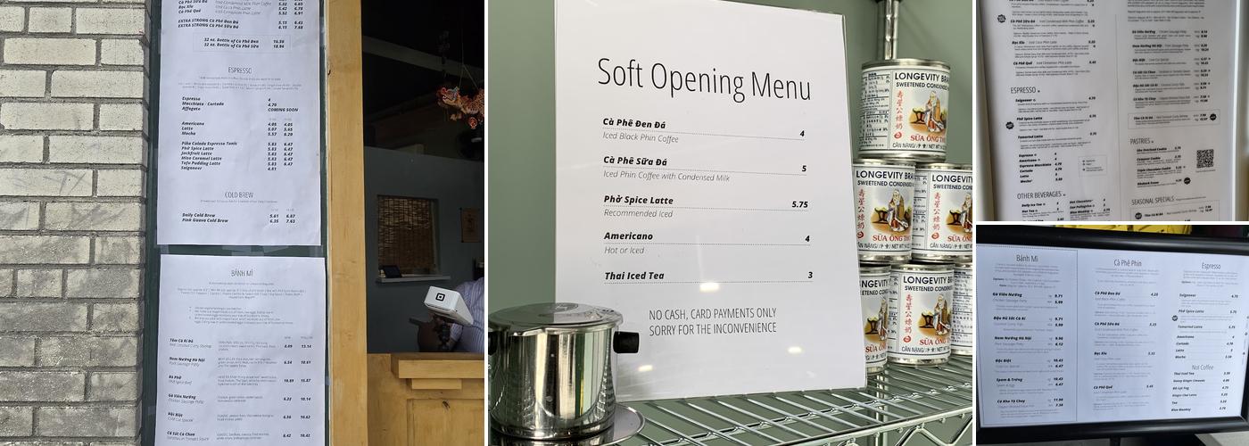 Voi Cà Phê Menu