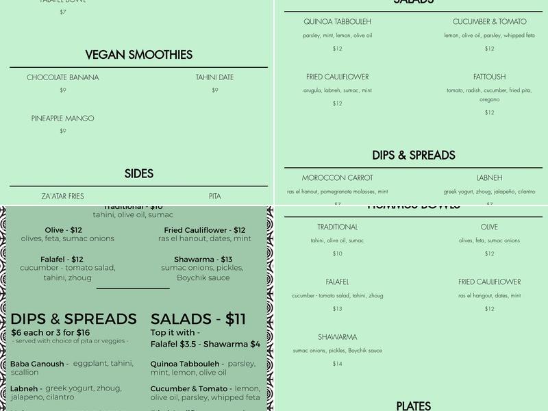Boychik Menu