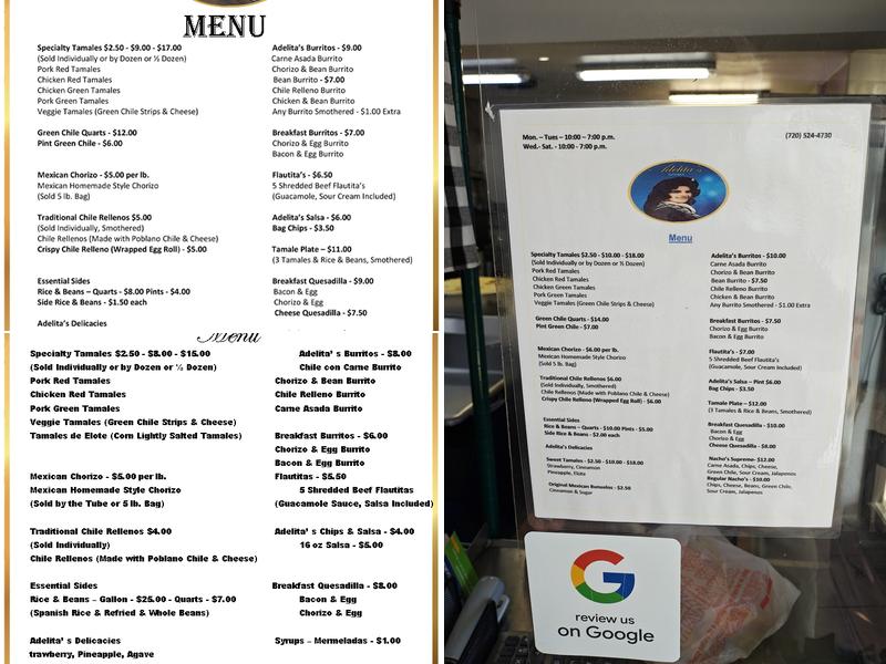 Adelitas Kitchen Menu