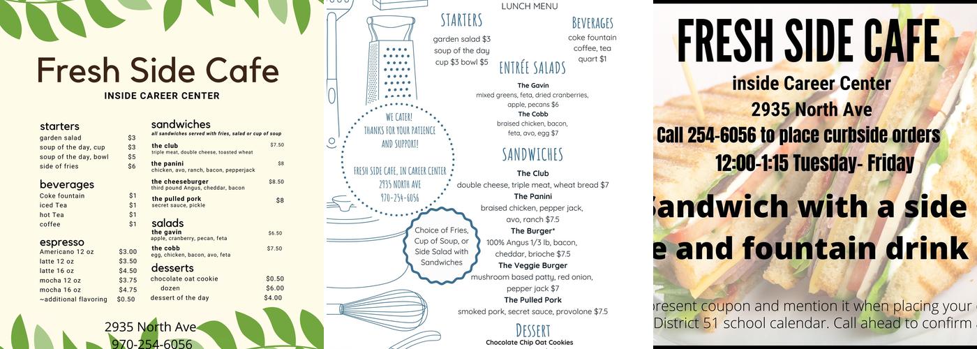 Freshside cafe Menu
