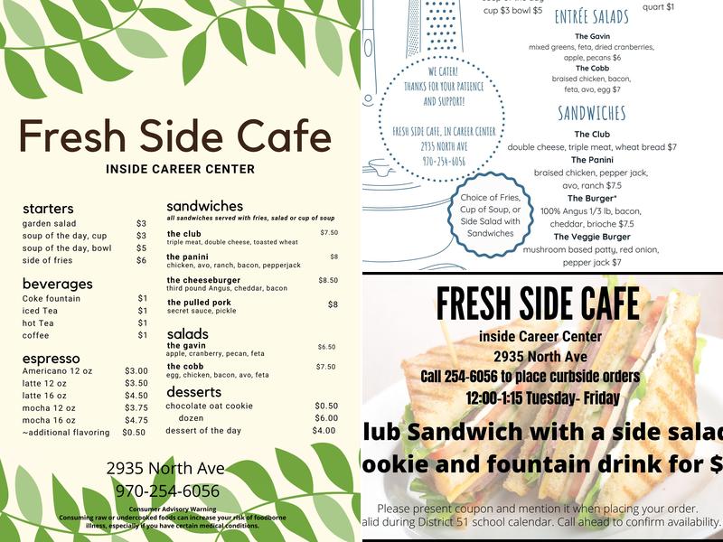 Freshside cafe Menu