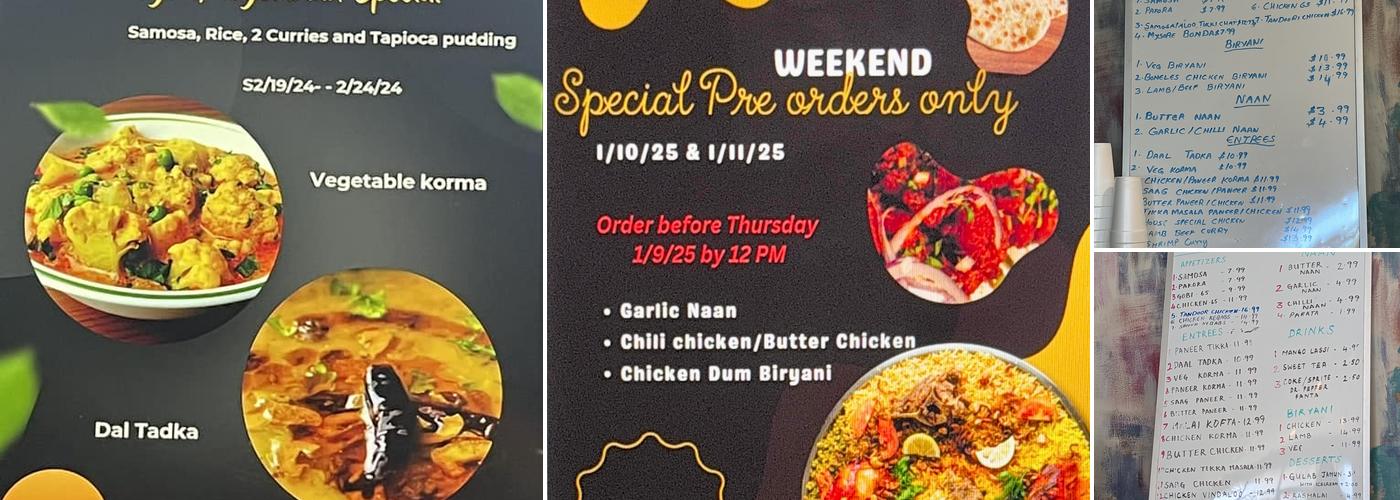 Namaste Indian Cuisine Dothan Menu