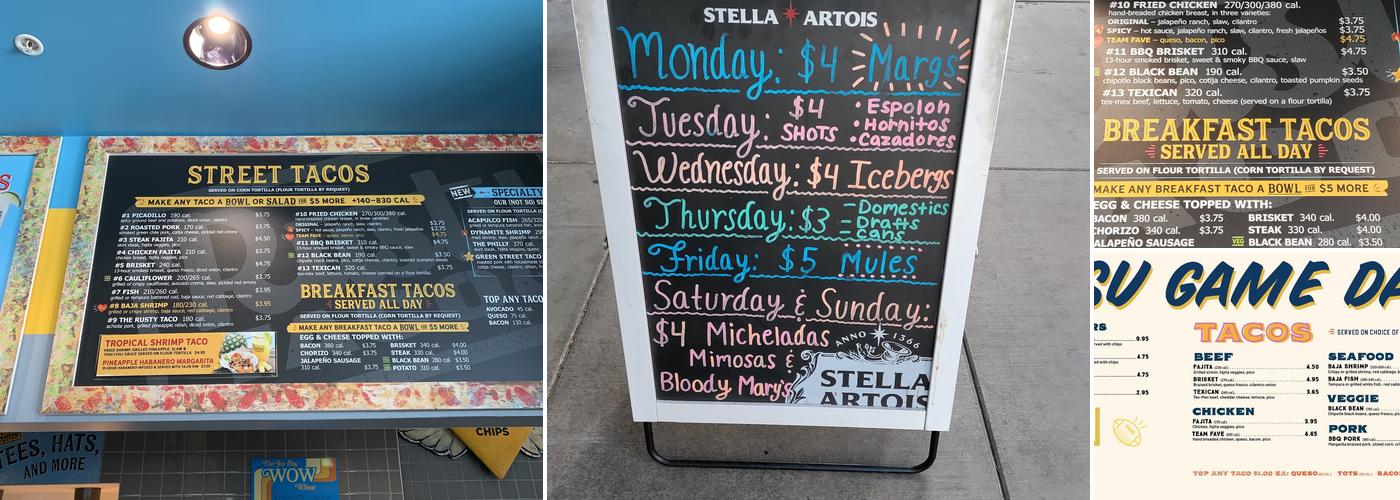Rusty Taco Menu