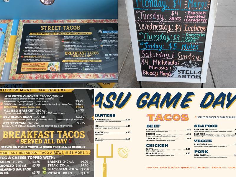 Rusty Taco Menu