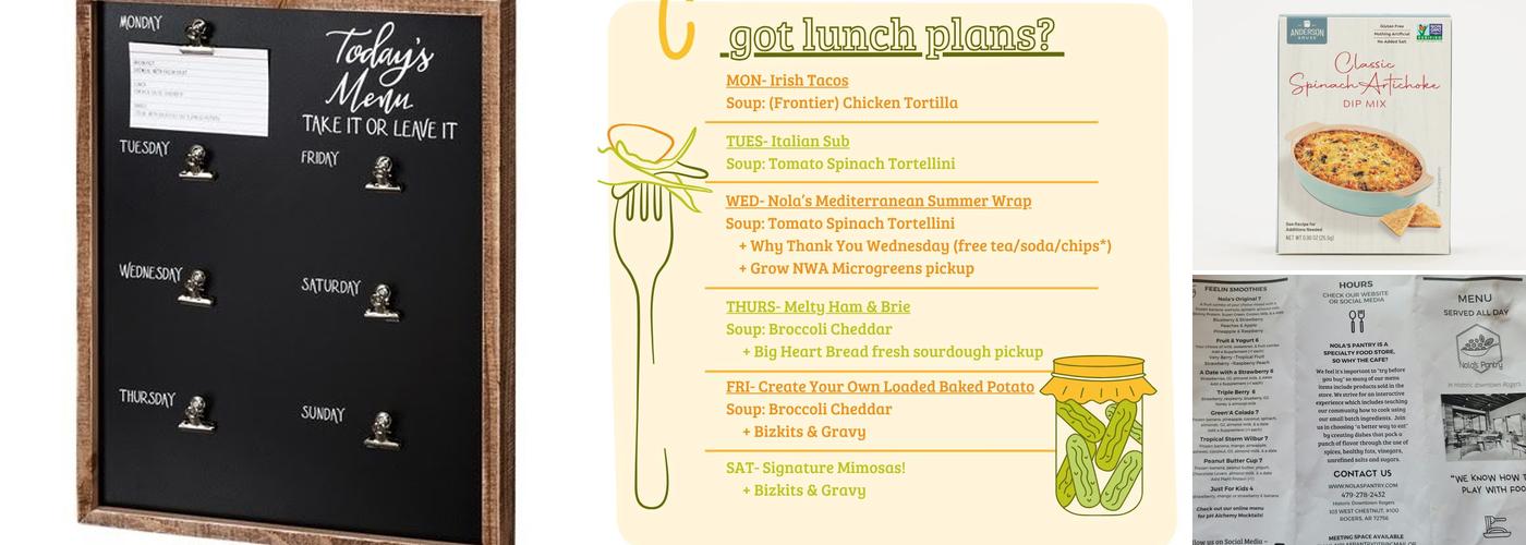 Nola's Pantry Menu