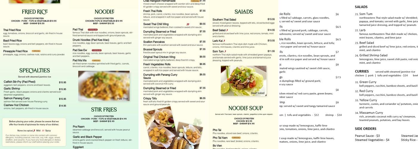 Siam Menu