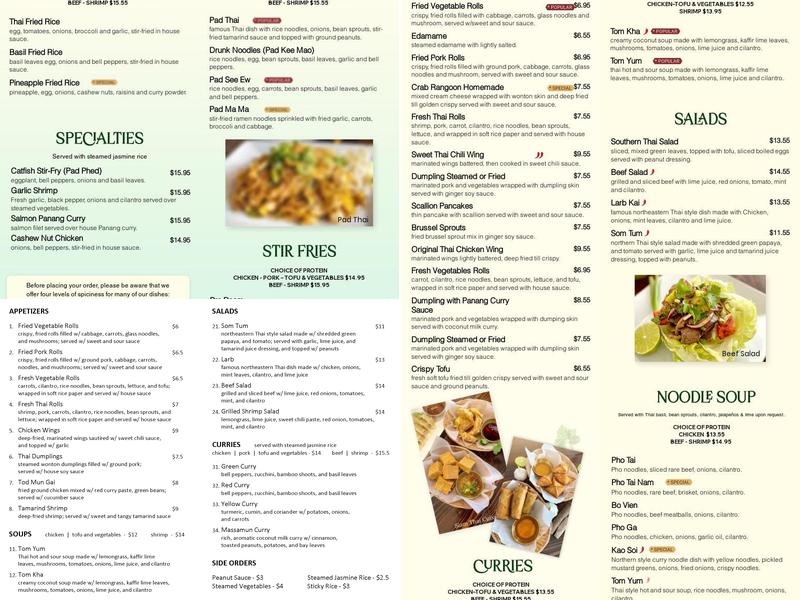 Siam Menu