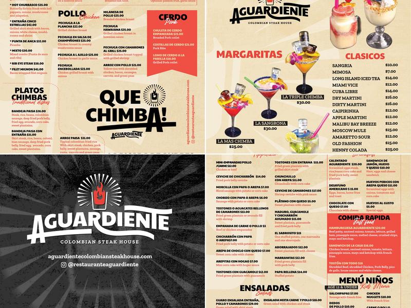Aguardiente Colombian Steak House Menu