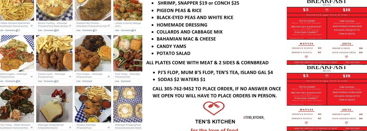 Ten's Kitchen Menu