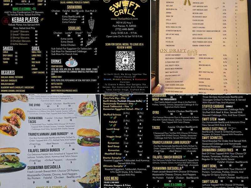 Swift Grill Menu