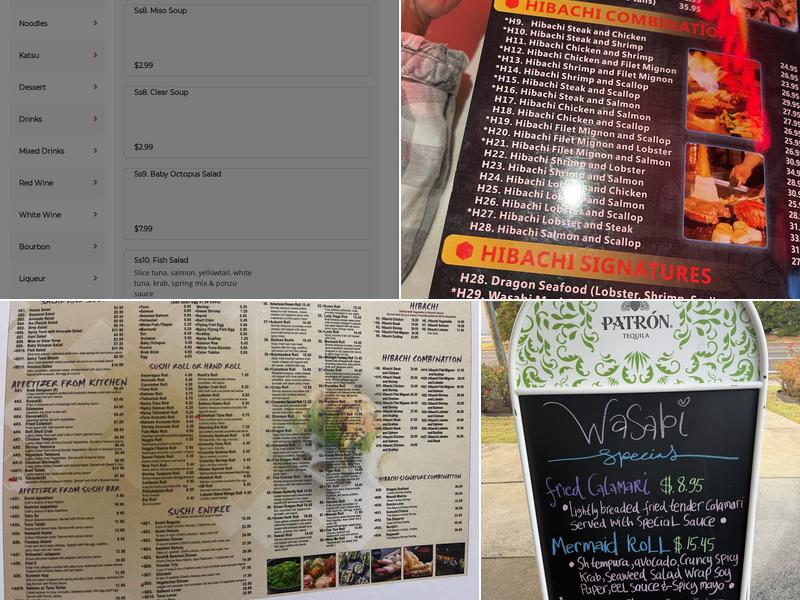 Wasabi Japanese Steakhouse and Sushi Bar Menu