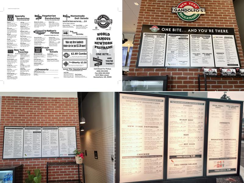 Gandolfo's New York Deli Menu