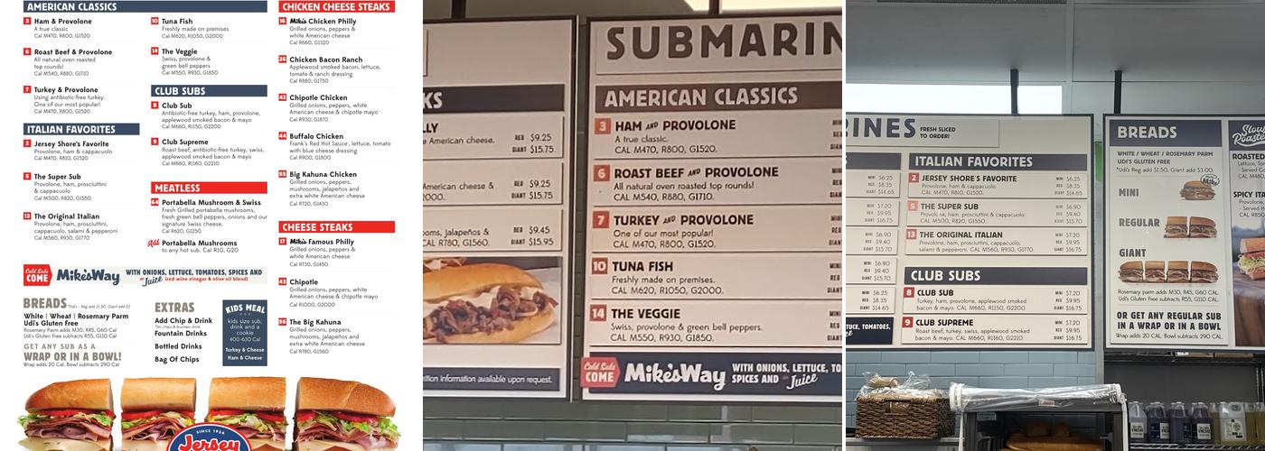 Jersey Mike's Subs Menu