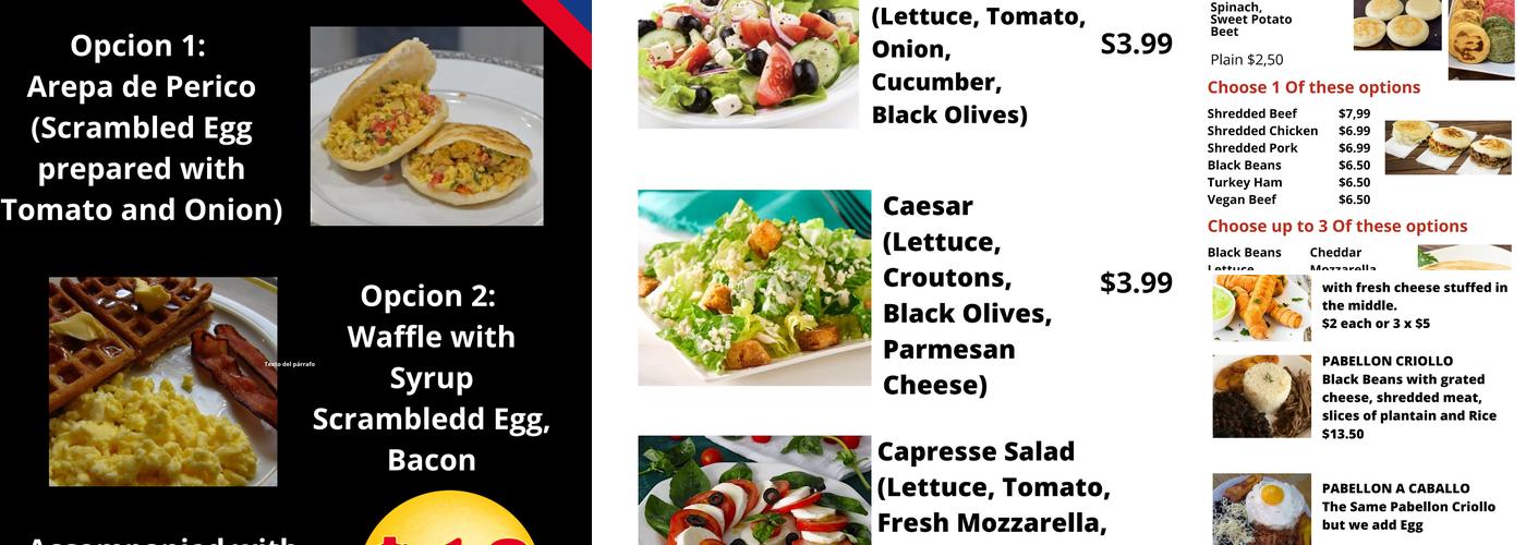 AREPAS FACTORY Menu