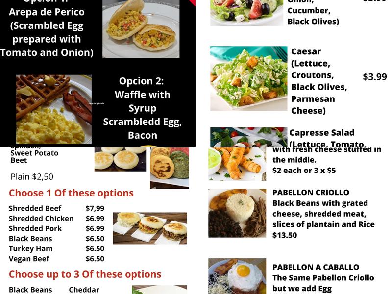 AREPAS FACTORY Menu