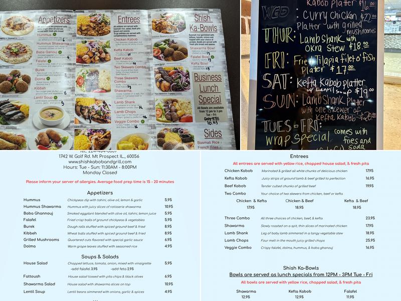 Shish Kabob & Grill Menu