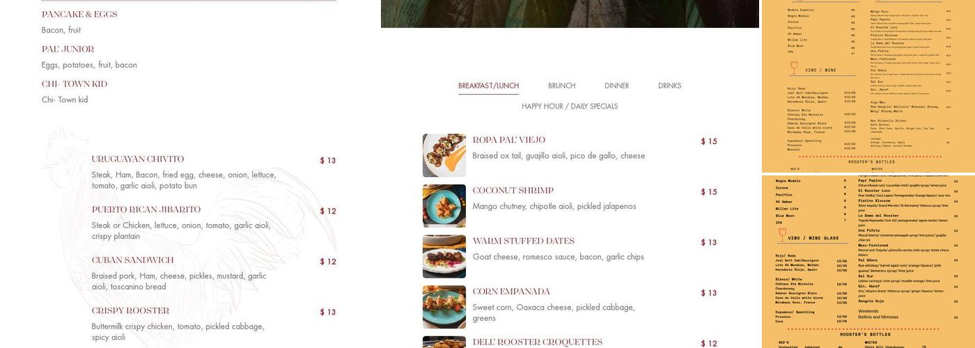 Dell' Rooster Restaurant & Bar Menu