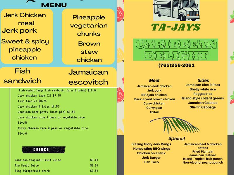 Ta-Jays Caribbean Delight Menu