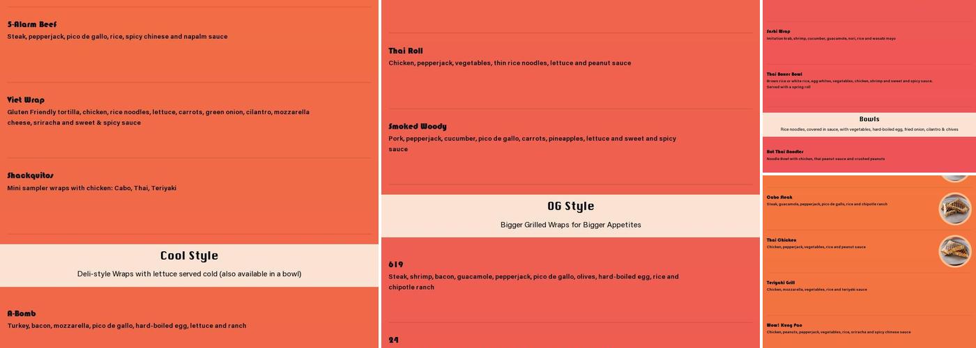 Longboards Wraps & Bowls Menu