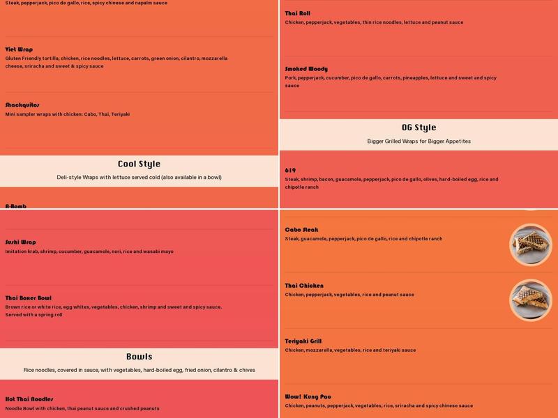 Longboards Wraps & Bowls Menu