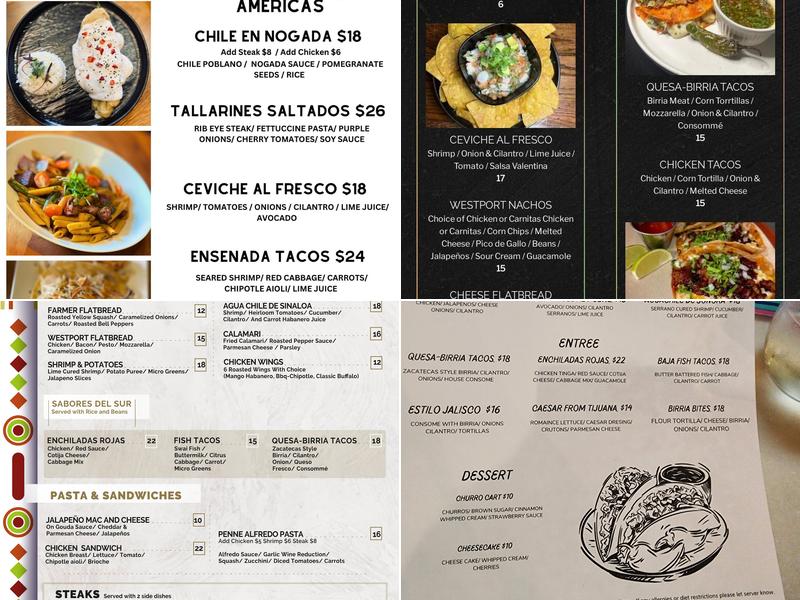 Brix Modern Mexican Cuisine - Westport Menu