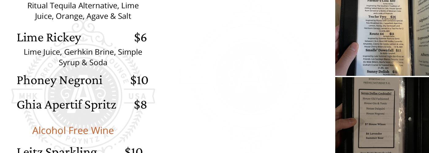 Arrow Cocktail Lounge Menu