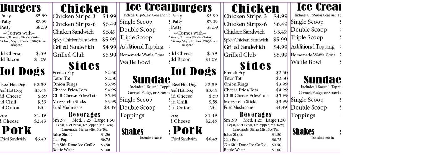 Daisy Jo's Menu