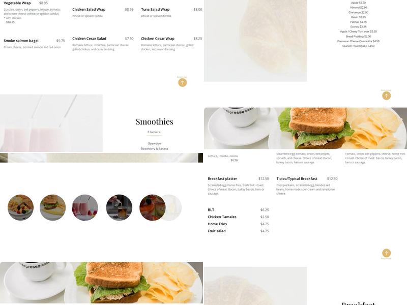 Passion Bakery Café Menu