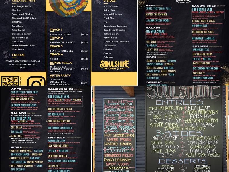 Soulshine Kitchen & Bar Menu