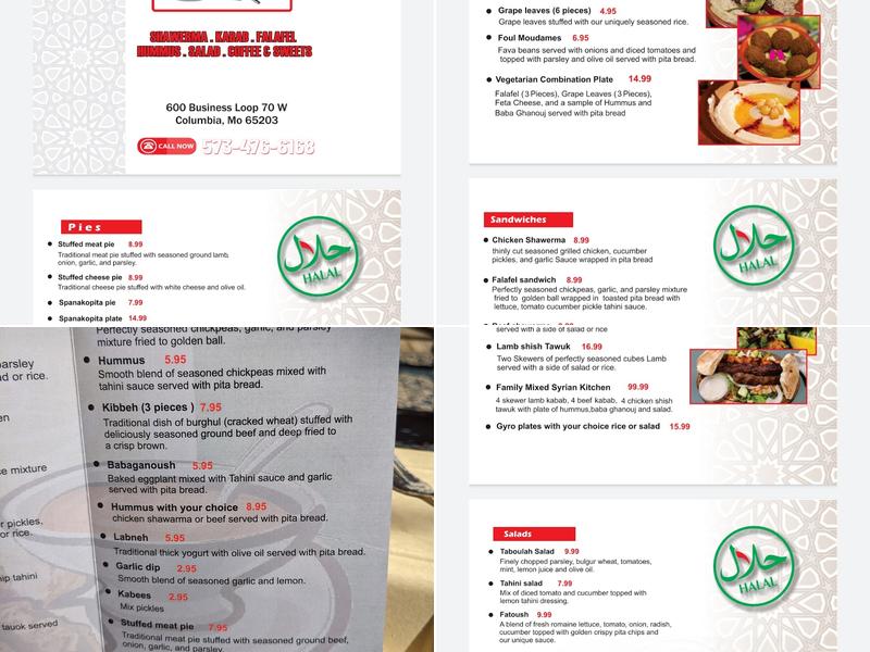The Syrian Kitchen Menu